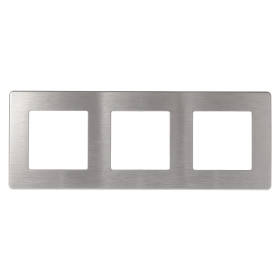 ЭРА Рамка для розеток и выключателей Серия 12 12-5103-03 на 3 поста, Сатин, алюминий