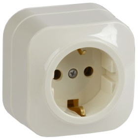 IEK GLORY РС20-3-ХК Розет. 1-ая с з/к о/у 16А GLORY крем.