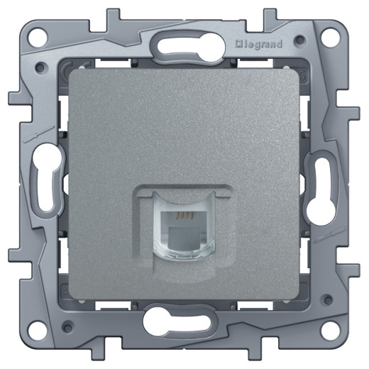 Розетка телефонная RJ11 - Legrand Etika - алюминий