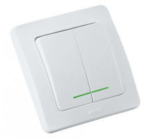 Hegel Мастер внутр Белый ВС16-352 Выключатель 2-клавишный, с индикацией