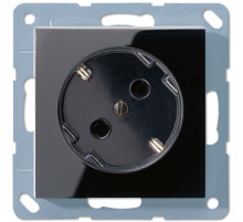 JUNG Штепсельная розетка SCHUKO 16A 250V~  угол наклона 45 °чёрная