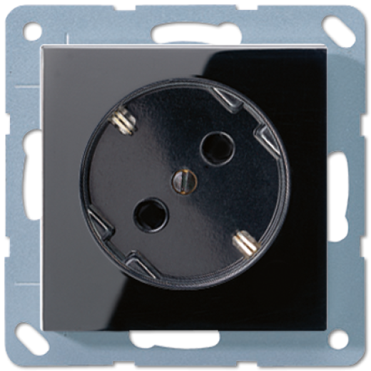 Штепсельная розетка SCHUKO 16A 250V~ , угол наклона 45 °,чёрная