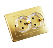 Hegel Мастер внутр Золото РС16-381-07 Розетка с/з двойная