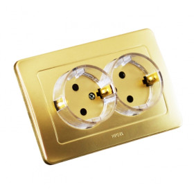 Hegel Мастер внутр Золото РС16-381-07 Розетка с/з двойная