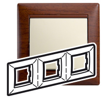 Legrand Valena Тонированное дерево Рамка 3-ая гориз.