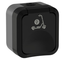 TORS Роз. 1-я с з/к кр с ик. самок 16А IP55 TS121 графит IEK