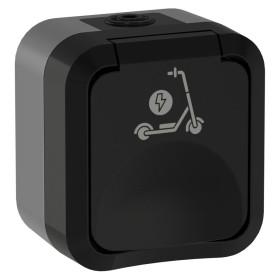 TORS Роз. 1-я с з/к кр с ик. самок 16А IP55 TS121 графит IEK