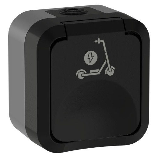 TORS Роз. 1-я с з/к кр с ик. самок 16А IP55 TS121 графит IEK