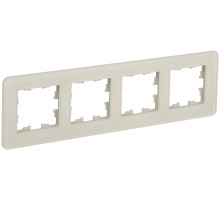 IEK BRITE DECOR Песчаный матовый стекло скругл.угол Рамка 4-м РУ-4-2-Бр RE