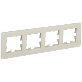 IEK BRITE DECOR Песчаный матовый стекло скругл.угол Рамка 4-м РУ-4-2-Бр RE