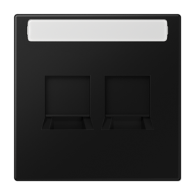 JUNG LS 990 Черный матовый Плата для двух модулей с полем для надписи, фиксация защёлкиванием