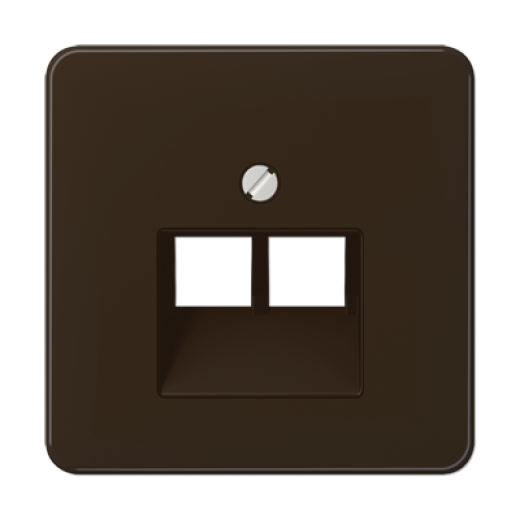 Крышка для двойных телефонных и компьютерных розеток (UAE), фиксация винтом, термопласт, коричневый, CD500