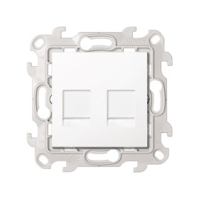 Simon 24 Белая Розетка для передачи данных 2xRJ45 Cat.6 UTP