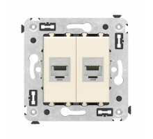 DKC Avanti Компьютерная розетка RJ-45 без шторки в стену, кат.6А двойная экранированная, 