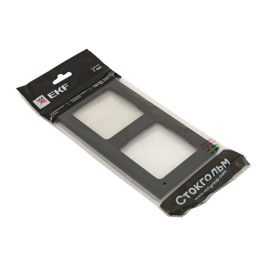 Стокгольм Рамка 2-местная металлическая черная EKF PROxima