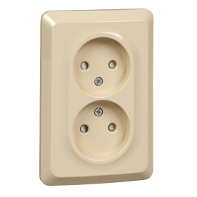 Systeme Electric Этюд Крем Розетка 2-ая б/з со шторками 16А 250B