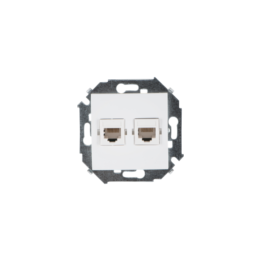 Simon 15 Белый Розетка компьютерная 2-я RJ45 кат.5е