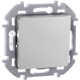 Выключатель кнопочный одноклавишный - Legrand/Daccord Inspiria - с нормально-открытым контактом 6А 250В безвинтовые зажимы - алюминий