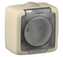 Hegel Альфа IP44 наруж Слоновая кость РА16-201-01 Розетка, брызгозащищенная