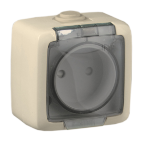 Hegel Альфа IP44 наруж Слоновая кость РА16-201-01 Розетка, брызгозащищенная