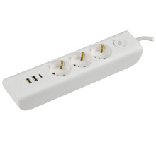 IEK MODERN Удлинитель У03В с/з 2м 3х1мм2 16А/250В USBх3 бел.
