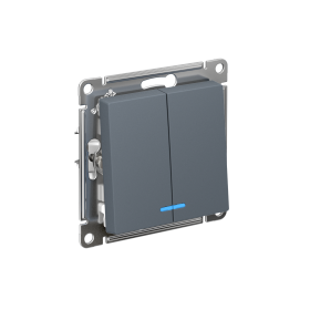 Systeme Electric AtlasDesign Грифель Выключатель 2-клавишный с подсветкой, сх.5а, 10АХ, механизм