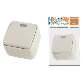 TDM Выключатель 1-кл. открытой установки с подсветкой IP20 10А, сл. кость 