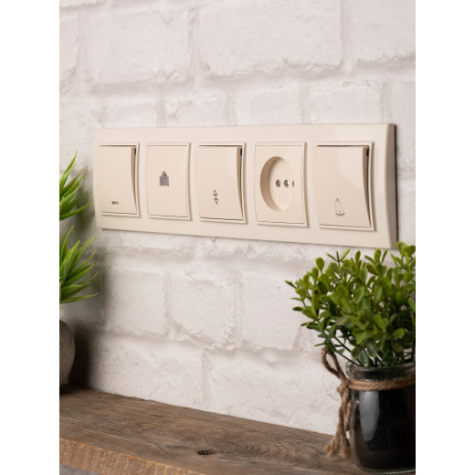 Рамка 5-местная горизонтальная бежевый Минск EKF