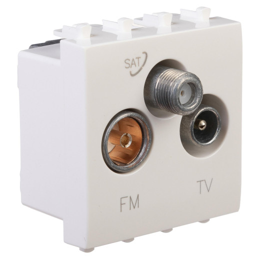 Розетка TV-FM-SAT модульная, Avanti, белое облако, 2 модуля