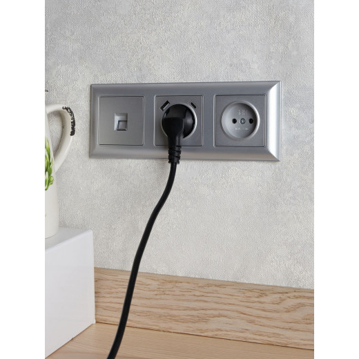 BRITE Роз. с з/к/ш 16А с USB A+C 18Вт РЮш11-1-БрА алюм. IEK