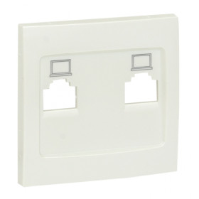 EKF PROxima Валенсия лицевая панель розетки RJ-45 2-местная жемчуг.