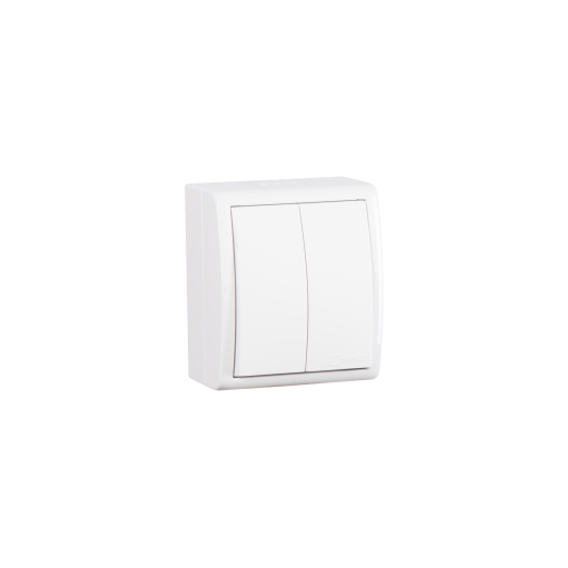 Simon15 Aqua Белый Выключатель 2-клавишный наружный, IP54