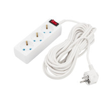 PROconnect Удлинитель 3 гнезда, 10 м, 3х0.75 мм², с/з, с кнопкой, белый