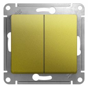 Systeme Electric Glossa Фисташковый Выключатель 2-клавишный, сх.5, 10AX