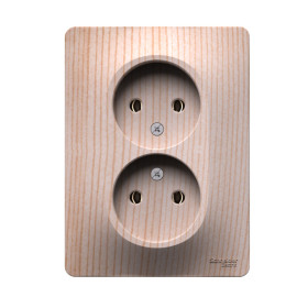 Systeme Electric Glossa Сосна Розетка двойная без заземления,16А, в сборе