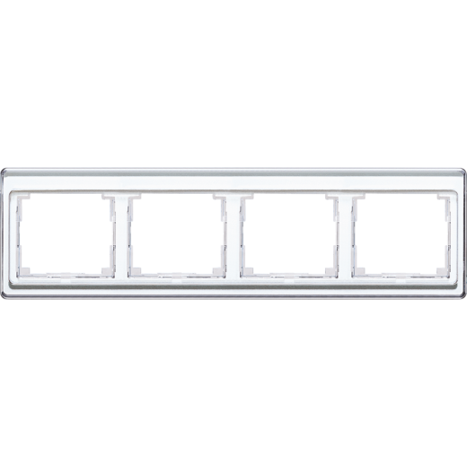 Рамка для горизонтальной установки, 4 поста, акриловое стекло, белый, SL500