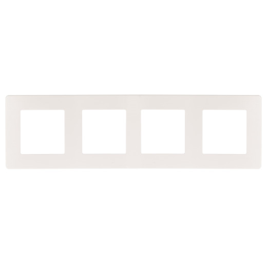 Рамка для розеток и выключателей ЭРА Серия 12 12-5104-01 на 4 поста, Сатин, белый
