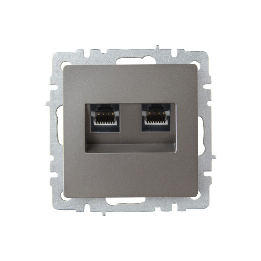 BRITE Роз. двойная RJ11+RJ45 кат.5E РК/Т12-БрС сталь IEK
