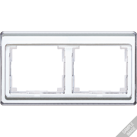 Рамка для горизонтальной установки, 2 поста, акриловое стекло, серебряный, SL500