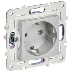 IEK SKANDY Серебряный Розетка с/з без защитных шторок 16А SK-R05S