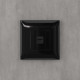 Компьютерная розетка RJ-45 без шторки в стену, кат.5е одинарная, Avanti, черный квадрат