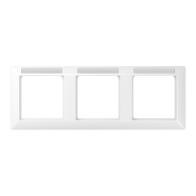 JUNG Рамка 3-кратная горизонтальная с полем для надписи белая