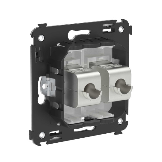 Компьютерная розетка RJ-45 без шторки в стену, кат.5e двойная экранированная, Avanti, белое облако