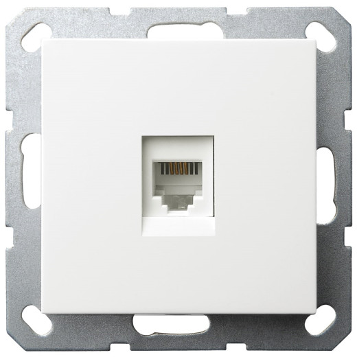 G Белый глянцевый Розетка RJ45