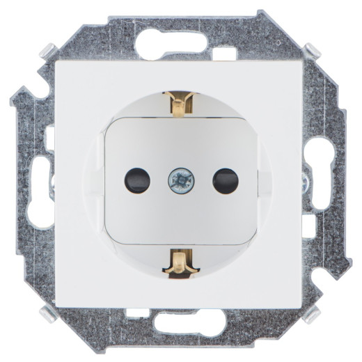Simon 15 Белый Розетка с/з Schuko, со шторками, 16А, 250В, винтовой зажим
