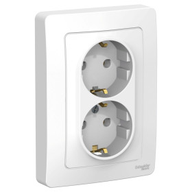 Systeme Electric Blanca внутр Бел Розетка 2-ая с/з без шторок, 16А, 250В