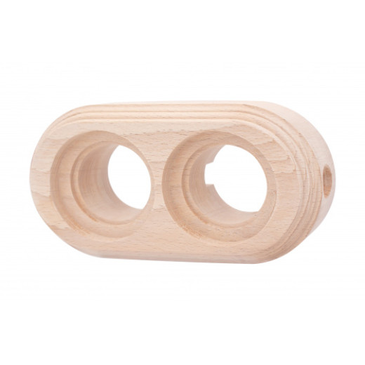 Рамка 2-местная для монтажа с декоративной трубой, бук, цвет натурель (1 выход)