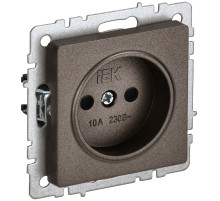 IEK BRITE BASE Темн.бронза Розетка без з/к с з/ш 10А РСш10-2-БрТБ