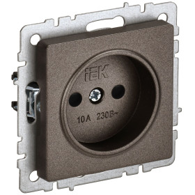 IEK BRITE BASE Темн.бронза Розетка без з/к с з/ш 10А РСш10-2-БрТБ