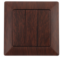 Intro 4-106-10 Выключатель тройной, 10А-250В, СУ, Solo, венге (10/200/2400)